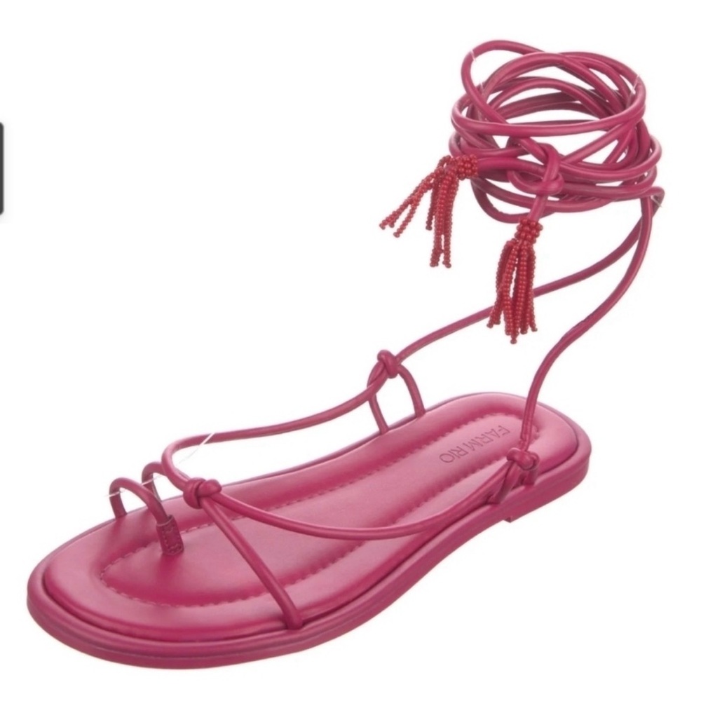 Farm Rio Strappy Lace Up Sandal